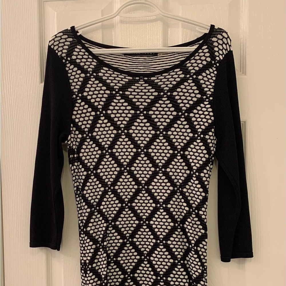 Ivanka Trump, Medium, Black and White Bodycon Dress